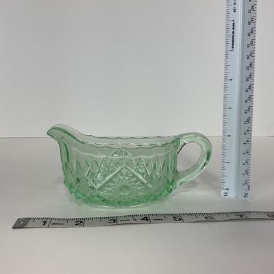 -101- URANIUM | Vintage Mint Green Creamer & Sugar