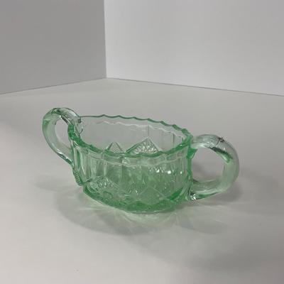 -101- URANIUM | Vintage Mint Green Creamer & Sugar