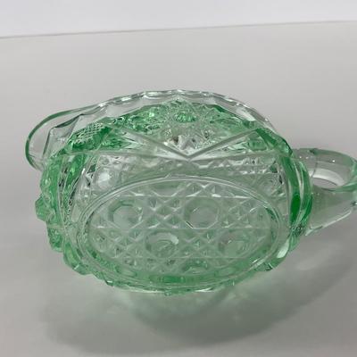 -101- URANIUM | Vintage Mint Green Creamer & Sugar