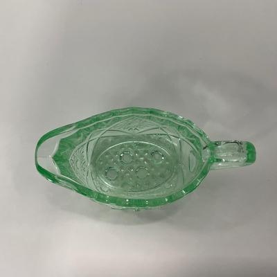 -101- URANIUM | Vintage Mint Green Creamer & Sugar