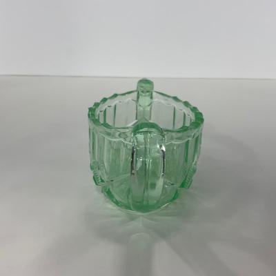 -101- URANIUM | Vintage Mint Green Creamer & Sugar