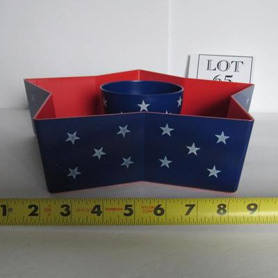 Nice Unused Patriotic Star Chip and Dip Set, Plastic