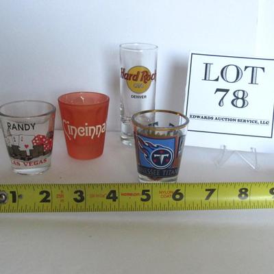 Misc Lot of Shot Glasses, Hard Rock Cafe, Tennessee Titans