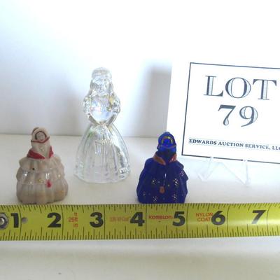 Three Vintage Boyd Glass Doll Figurines