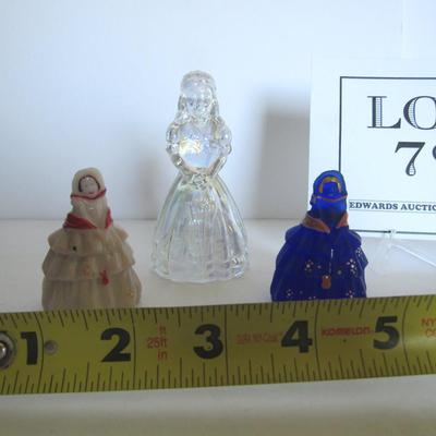 Three Vintage Boyd Glass Doll Figurines