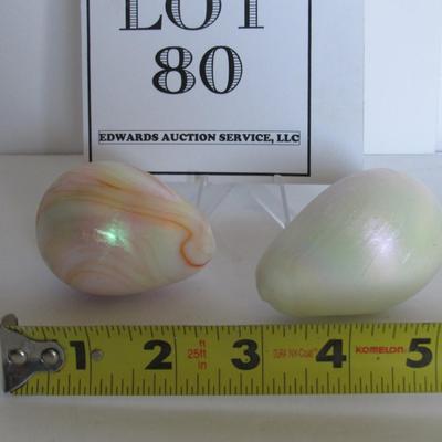 Two Vintage Gibson Glass Art Glass Eggs