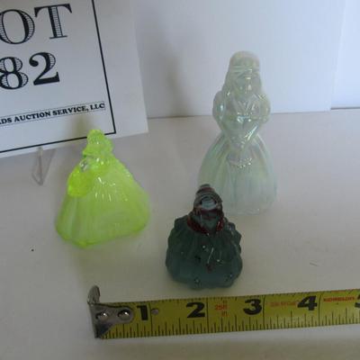 3 Older Boyd Glass Girl Doll Figurines