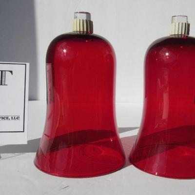 Red Glass Lamp Hurricane Type Shades