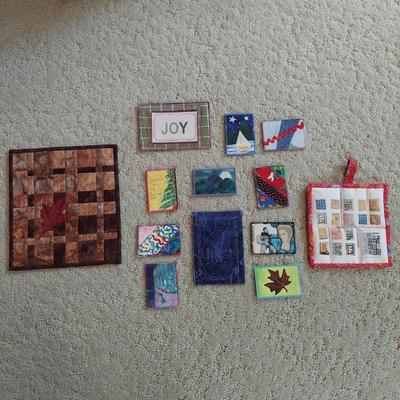 Quilt Stand, Small Quilt, and Various Quilt Blocks (GB-BBL)