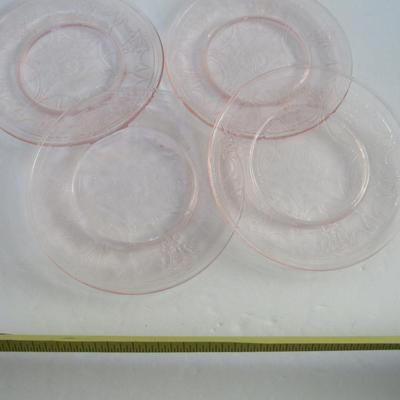 Mosser Glass Childs Pink Jennifer 4 Dinner Plates