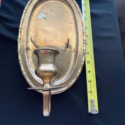 BRASS HANGING CANDLE WALL SCONCE