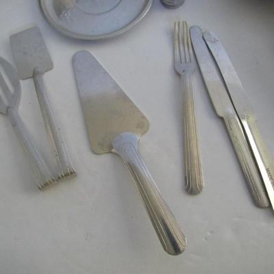 Lot of Vintage Kids Dishes and Utensils, Aluminum,