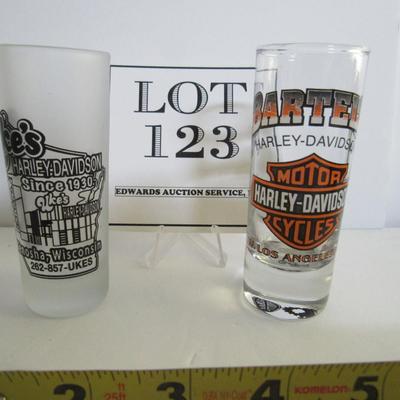 3 Harley Davidson Shot Glasses