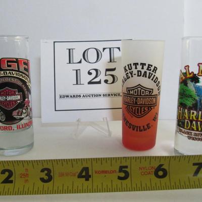 Three Harley Davidson Shot Glasses