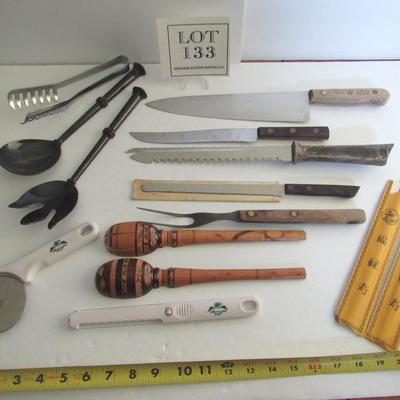 Lot of Kitchen Knives and Utensils