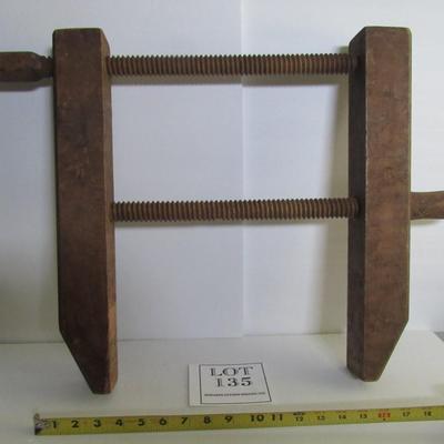 Lot 135: Nice Vintage Solid Wood Screw Clamp