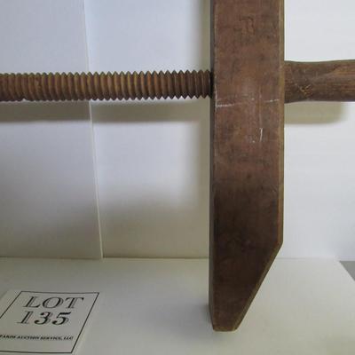 Lot 135: Nice Vintage Solid Wood Screw Clamp
