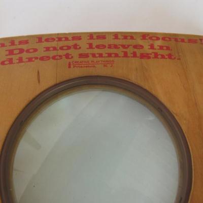 Lot 137: Vintage Creative Playthings Kids Wood Stool and Magnifier