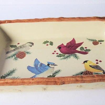 Lot 149: Sonoma, Knollwood, Christmas Birds Ceramic Cake or Baking Dish