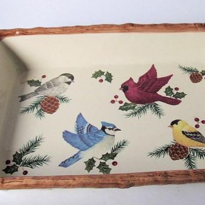 Lot 149: Sonoma, Knollwood, Christmas Birds Ceramic Cake or Baking Dish