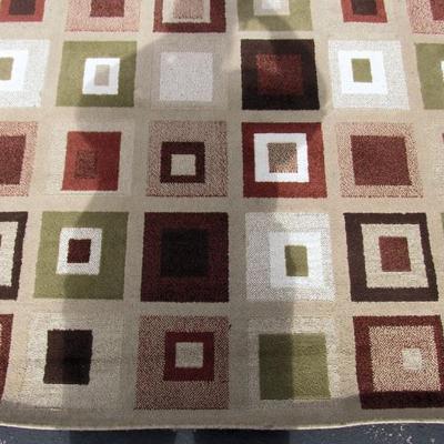 Lot 155: Large 63"x85" Rug, Green and Brown Tones, Contemporary