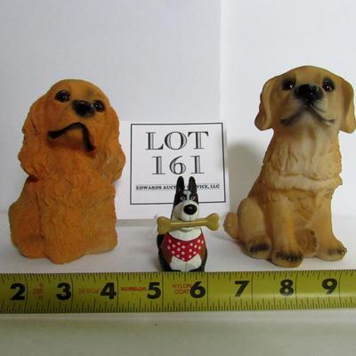 3 Thin Plastic or Resin Dogs