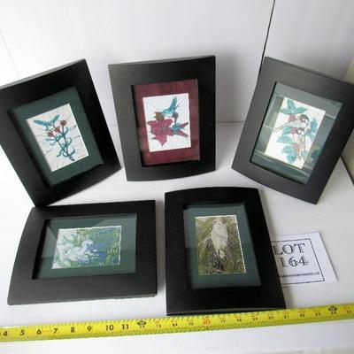 Lot 164: Set of 5 Various Bird Pictures, Small Size