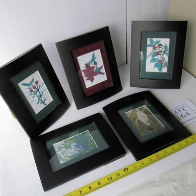 Lot 164: Set of 5 Various Bird Pictures, Small Size