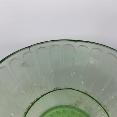 -102- URANIUM | Green Depression Ribbon Hazel Atlas Glass Co. | Sherbet