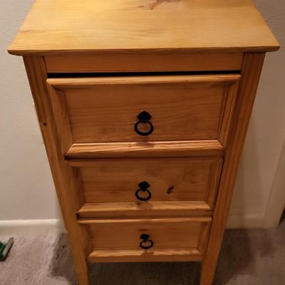 Small Wood 3 Drawer Cabinet