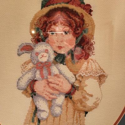 Needlepoint Artwork in Circular Frame