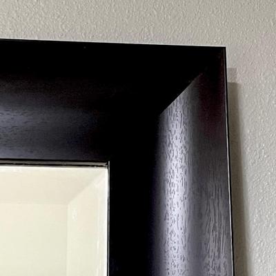 Large Black Framed Beveled Mirror