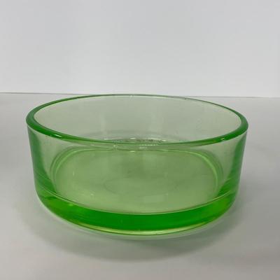 -104- URANIUM | Green Depression Heavy Bowl