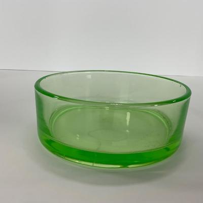 -104- URANIUM | Green Depression Heavy Bowl