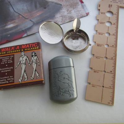 Interesting Junk Drawer Lot, Walk a Matic, Pocket Ashtray, More