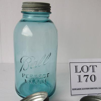Nice Color Ball Perfect Mason Large Canning Jar with Cover and Many Zink and Glass Caps