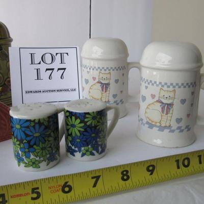 Lot of Vintage Salt and Pepper Shakers and a Single Large One