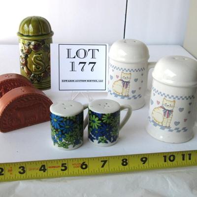 Lot of Vintage Salt and Pepper Shakers and a Single Large One