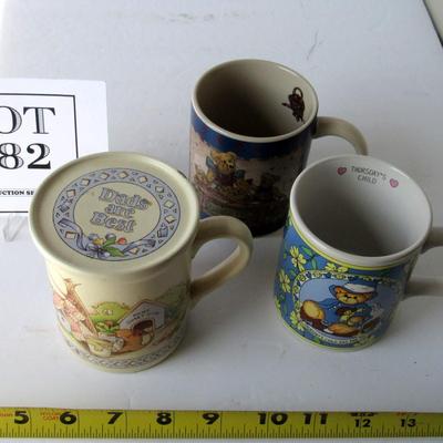 3 Mugs: Lucy and Me, Boyd's Bears Friends, and Country Kids With Cover
