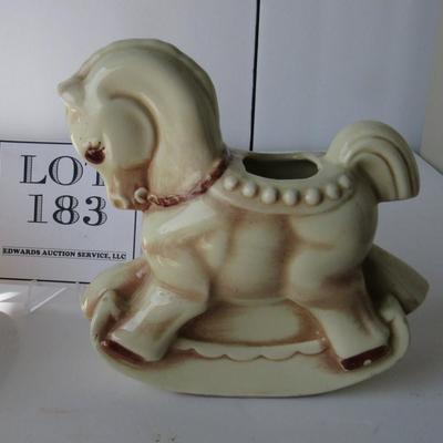 Old Pottery Rocking Horse Planter