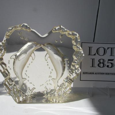Glass Dolphin Decoration and Shell Sea Life Decoration