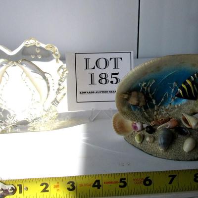 Glass Dolphin Decoration and Shell Sea Life Decoration