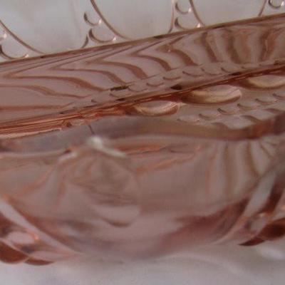 Depression Glass Pink Divided Relish, Oyster and Pearl, Anchor Hocking