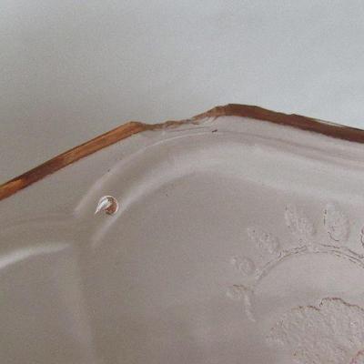 Depression Glass Pink Mayfair Handled Bowl,