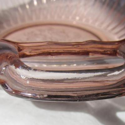 Depression Glass Pink Mayfair Handled Bowl,