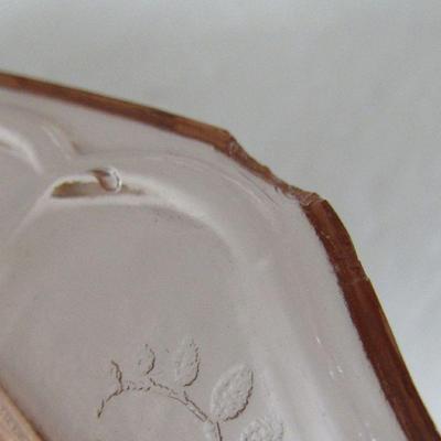 Depression Glass Pink Mayfair Handled Bowl,