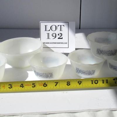 Milk Glass Bowls With Currier and Ives Theme
