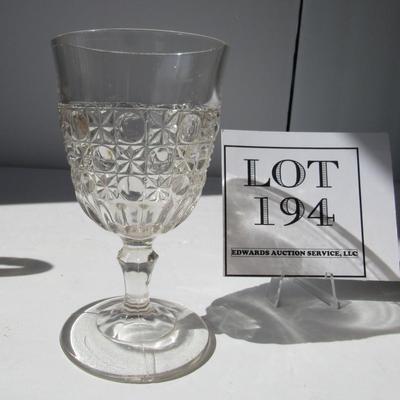 Pattern Glass Goblet and Nigril Glass Mug