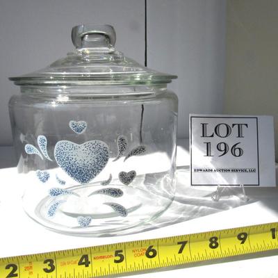 Clear Cookie Jar With Cover, Hearts