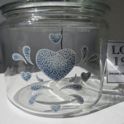 Clear Cookie Jar With Cover, Hearts